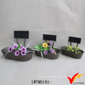 Vintage Metal Zinc Outdoor Flower Pots with Message Board